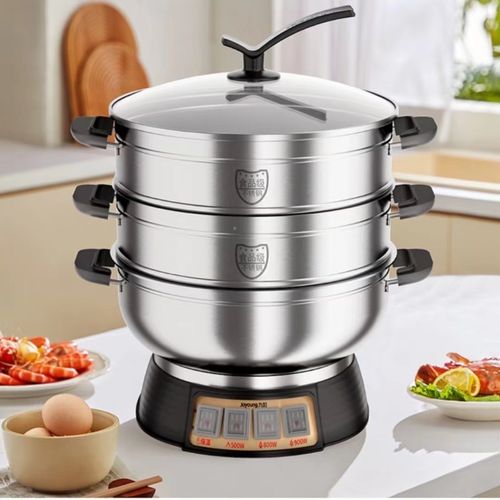 九阳多功能电炒锅电热锅铸铁电锅煮饭蒸炖一体式插电炒菜锅32cm