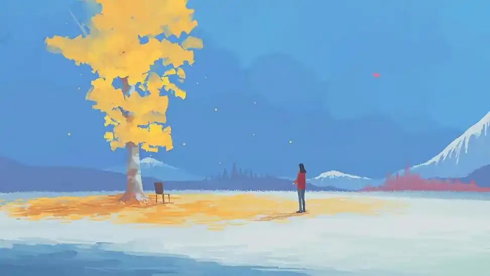 治愈系简约意境手绘插画,高清图片,艺术壁纸-回车桌面