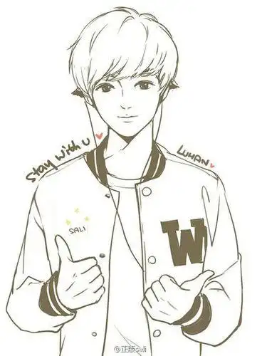 明星卡通鹿晗简笔画鹿晗头像动漫简笔画二次元走出来的小鹿鹿晗动漫萌