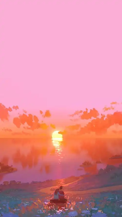 唯美治愈系迷人风光插画