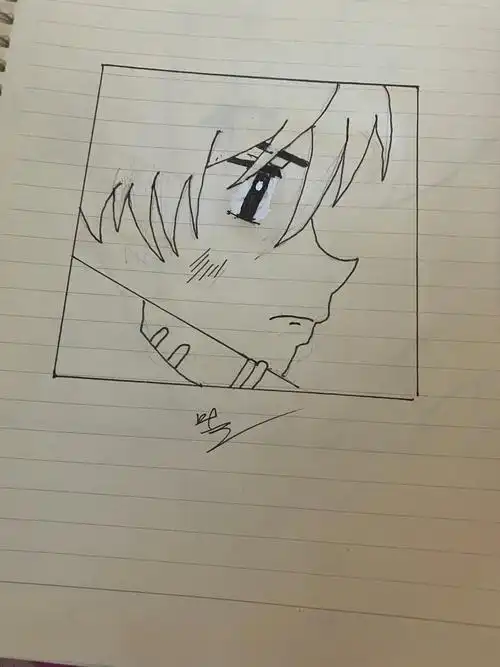 动漫人物绘画 #自学画画 #儿子的作品 - 抖音