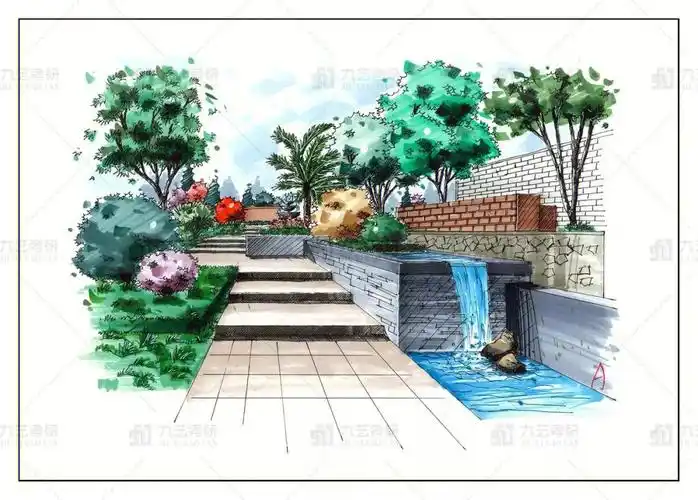 风景园林手绘效果图学生作品
