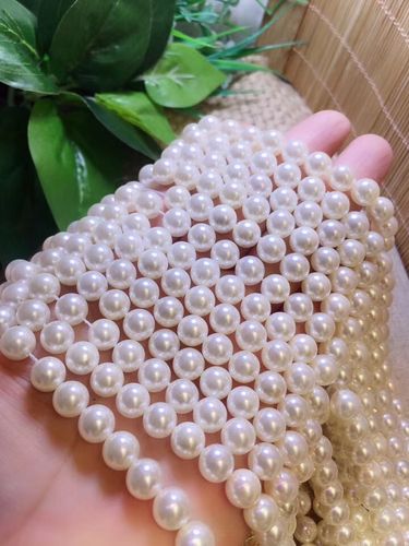 贝珠圆珠散珠半成品diy手链项链饰品配件材料 贝壳珍珠