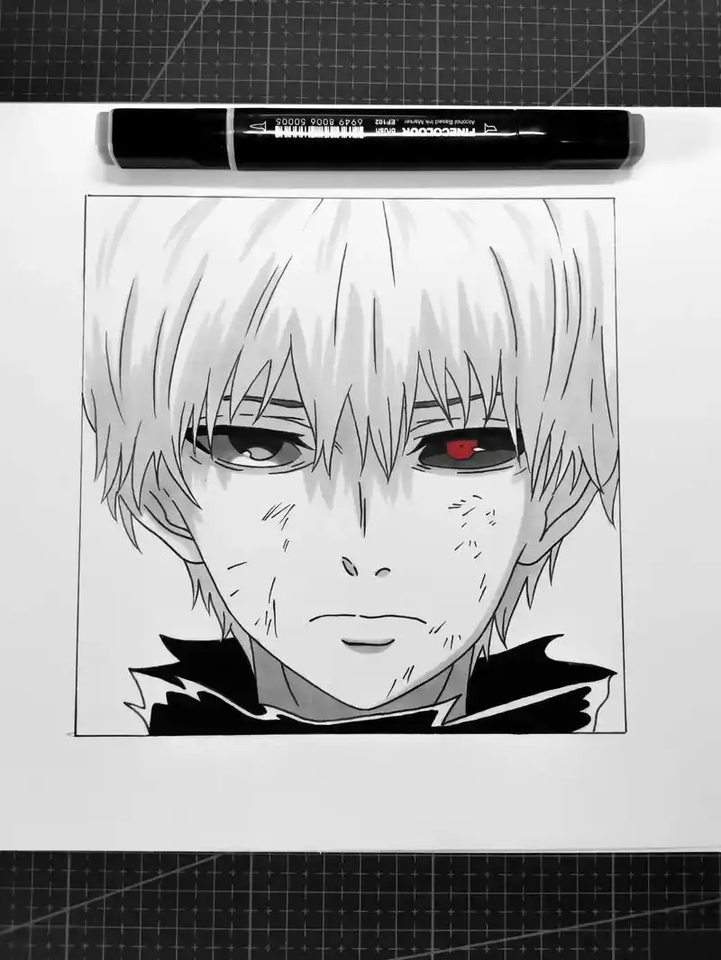 96金木研动漫人物手绘教程 96好好练! #画画 # - 抖音