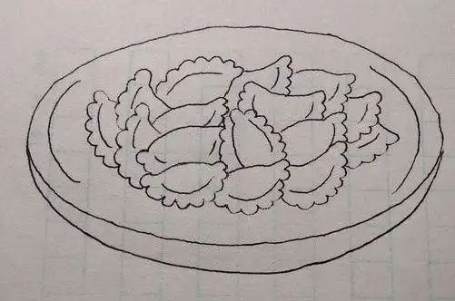 美食饺子的简笔画图片大全图片大全图片(制作饺子过程简笔画图片大全)