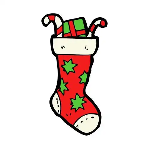 完整的圣诞袜,向量,在白色背景上的完整的圣诞袜卡通