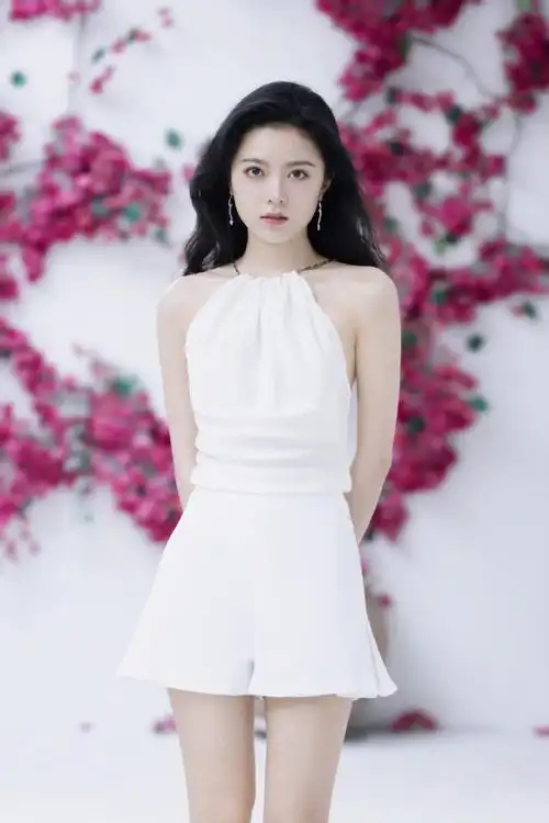 #赵今麦高马尾白西装#