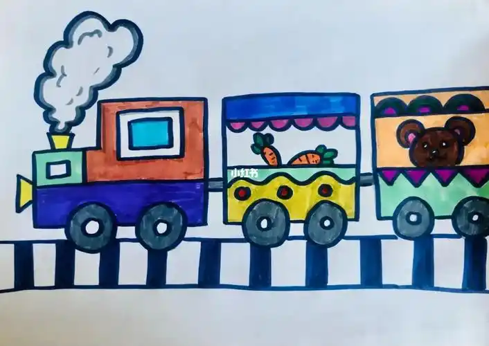 小火车儿童画