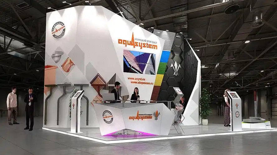 案例赏析新颖国外展会展位展点展台3d效果图设计|空间|展陈设计|3d