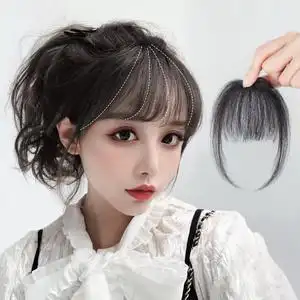 八字刘海假发片假发片女头顶夏增发量高颅顶短发三七分超薄款蓬松