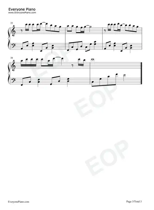 谁明浪子心-c调简单版-还我本色主题曲五线谱预览3-钢琴谱文件(五线谱