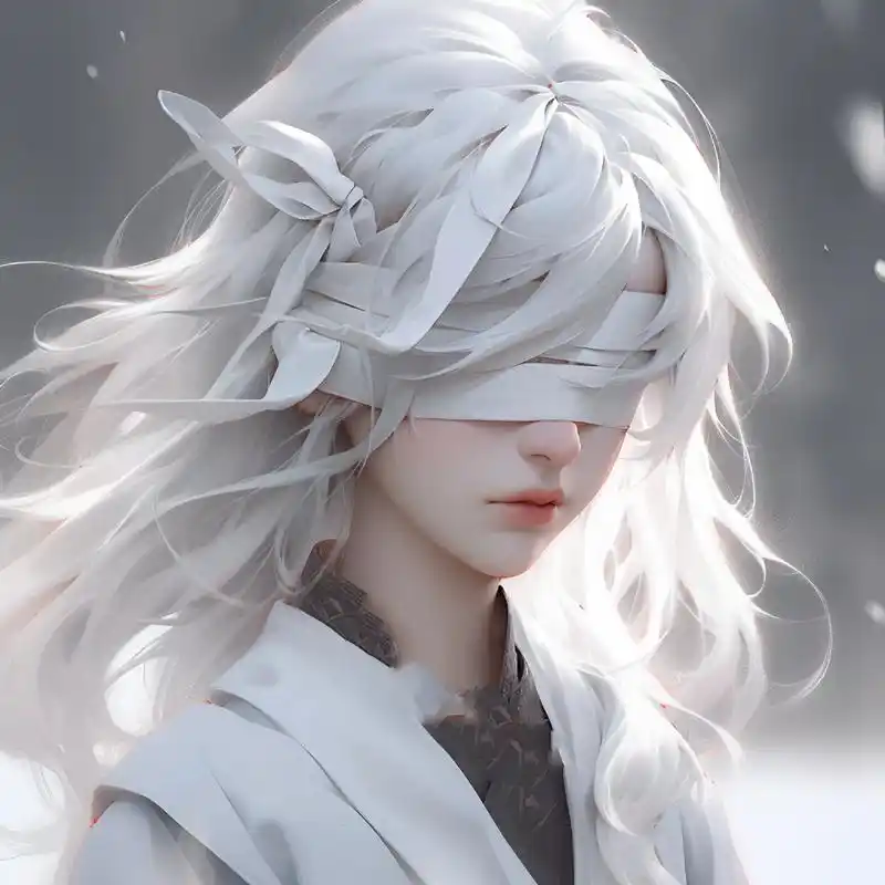 古风头像 听说人人都是白毛控,那加上蒙眼呢?