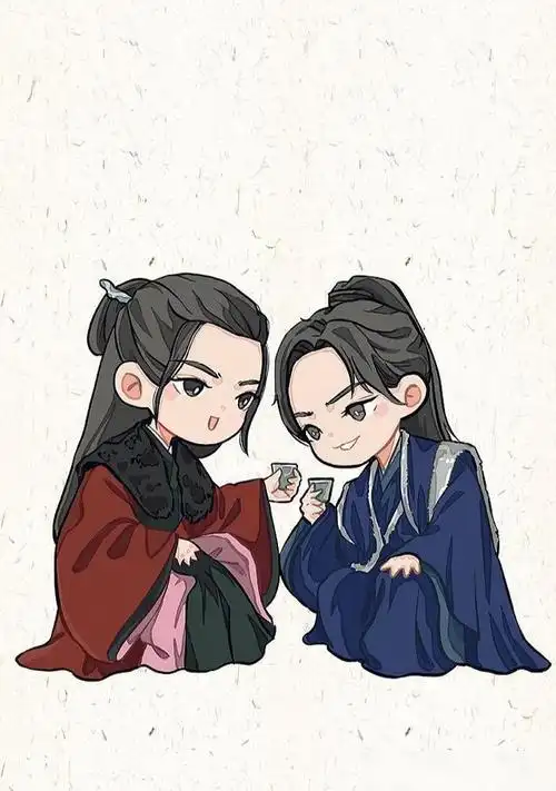 当山河令中的周子舒温客行变成迷你版的漫画20年一遇的呆萌