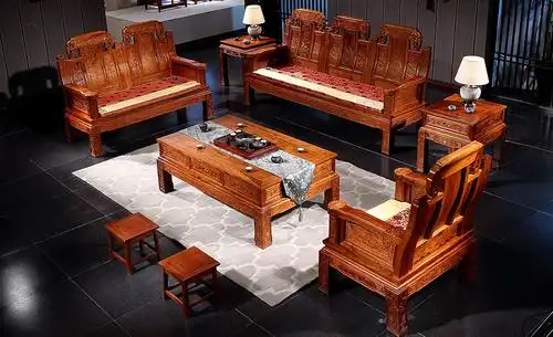 木中央 红木家具 非洲花梨(学名:刺猬紫檀) 实木沙发组合套装 中式中