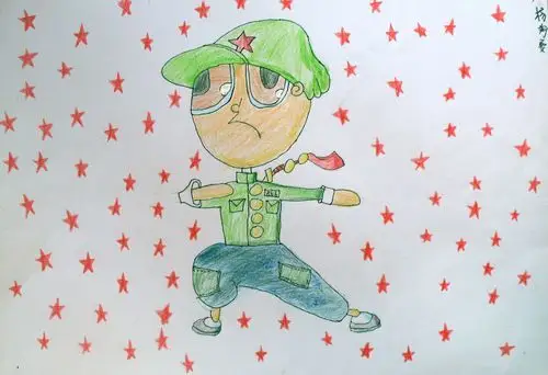 小战士/少儿绘画作品/儿童画/网络美术馆_中国少儿美术教育网