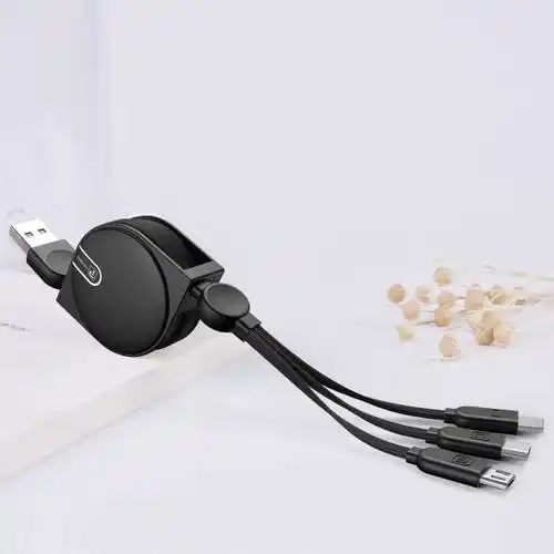 华幻手机充电器三合一快充套装适用华为苹果11安卓三头快速车载加长三