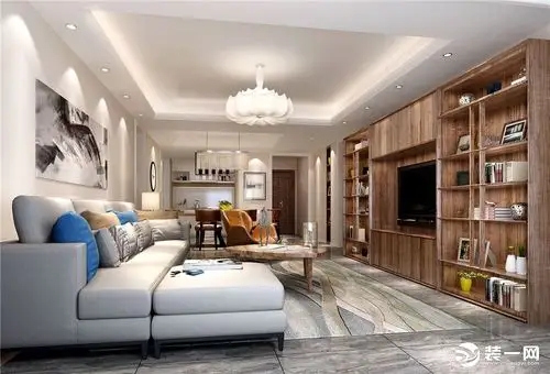 现代风格三居室客厅-家居美图-装一网效果图