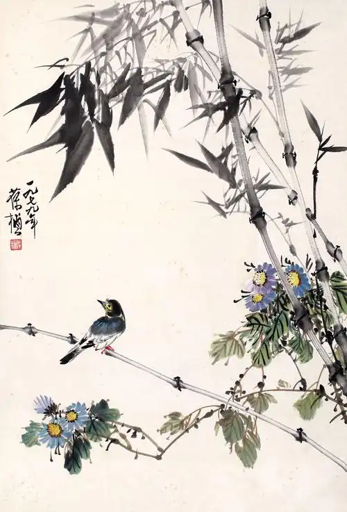 苏葆桢-竹雀图拍卖预展,苏葆桢作品拍卖估价,四川盛源2015春季艺术品