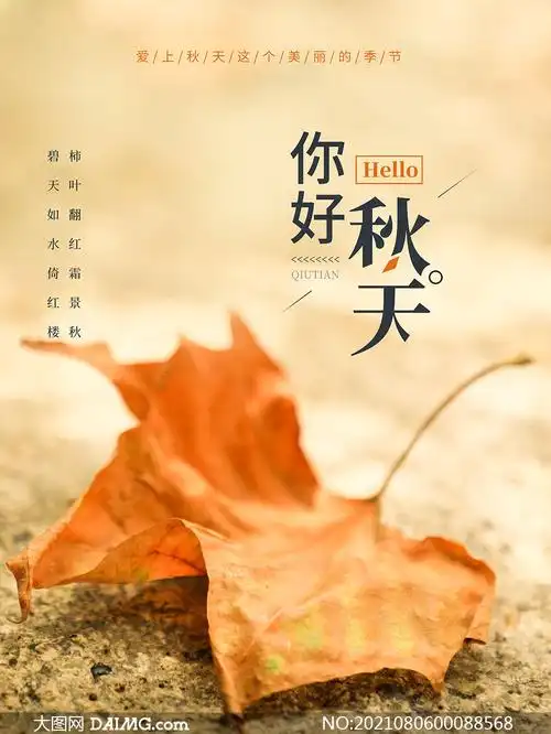 你好秋天主题海报设计psd素材