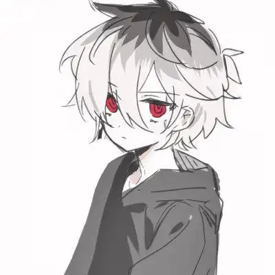 白毛红瞳男动漫头像