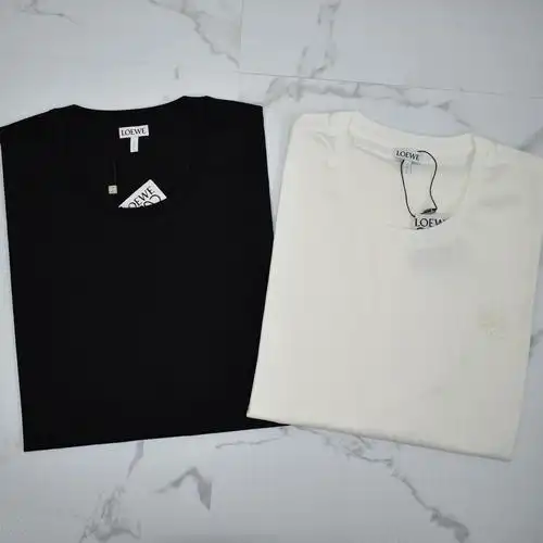 现货loewe刺绣ligo不对称2色圆领短袖t恤