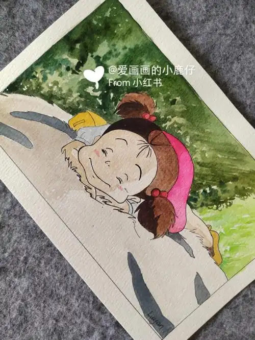 "——#龙猫##宫崎骏  #治愈系漫画  #水彩画教程#寻找小红书绘画大神