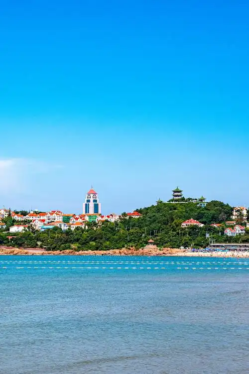 山东青岛汇泉湾八大关海滨海岸风光