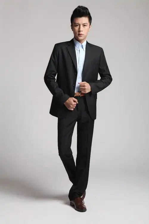 ruipe男士西服套装正装职业装男韩版修身时尚三扣休闲商务西装