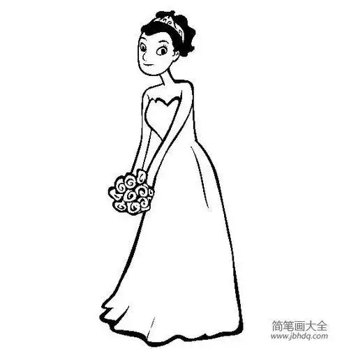新娘素描简笔画