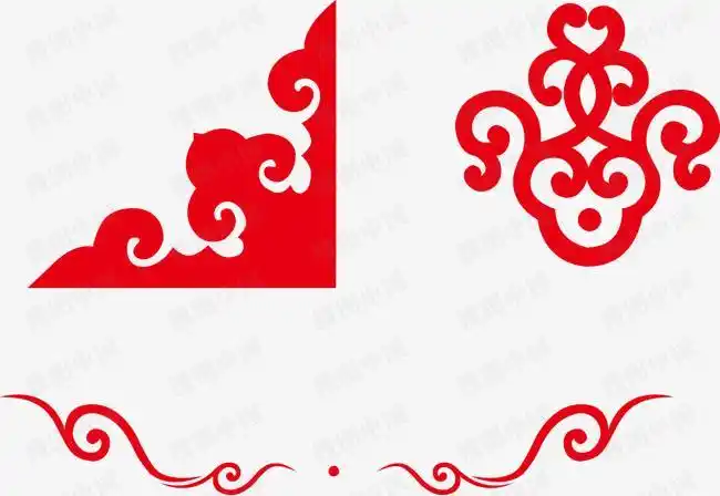 红色剪纸边框