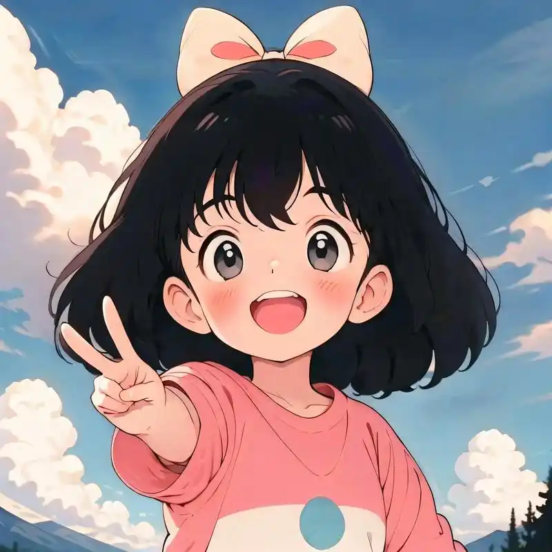 女生头像～可爱剪刀手.