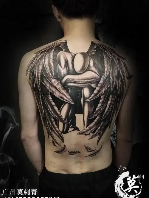 堕落天使_纹身图案手稿图片_阿莫的纹身作品集