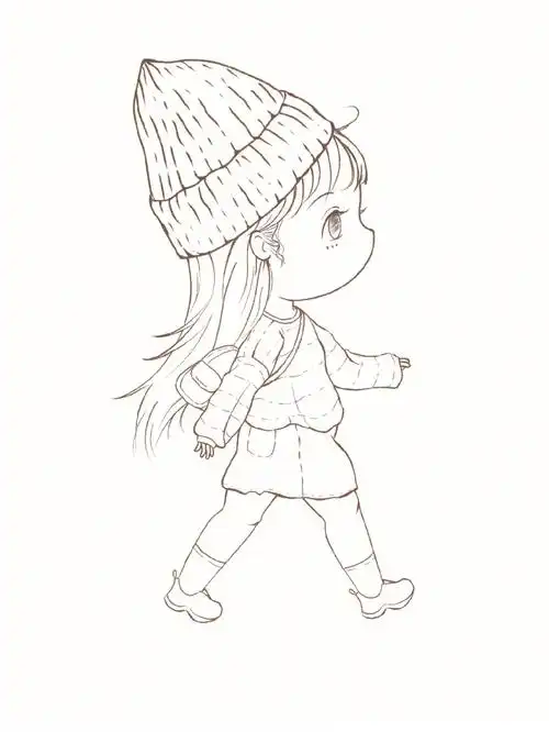 q版人物线稿临摹绘画步骤零基础自学