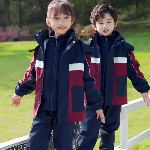 小学生校服秋冬套装幼儿园园服春秋装冲锋衣三件套秋季班服运动服