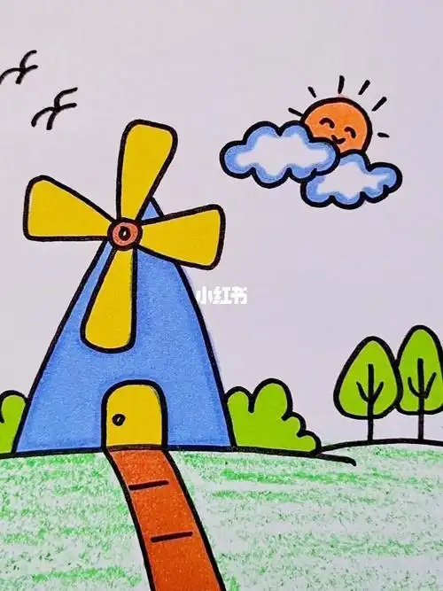 儿童节小风车简笔画怎么画风车的简笔画怎么画荷兰风车简笔画简笔画