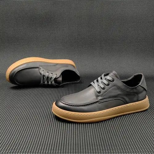 男士真皮休闲鞋男百搭潮流男鞋欧洲站复古擦色伐木鞋板鞋男款潮鞋