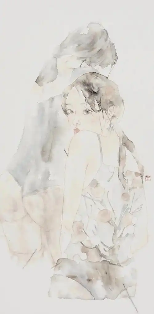 岳小飞国画作品《埋伏》#国画 #当代艺术 #艺术家 #水墨画 - 抖音