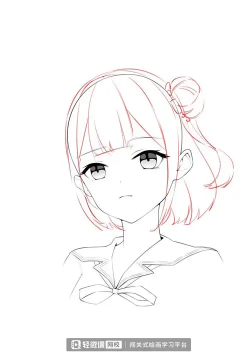 画法里面版添加细节,素描画动漫人物头发教程,头发怎么画动漫人物长发