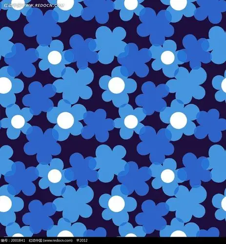 免费素材 psd素材 psd花纹边框 底纹背景 深蓝色底的蓝白花朵底纹psd