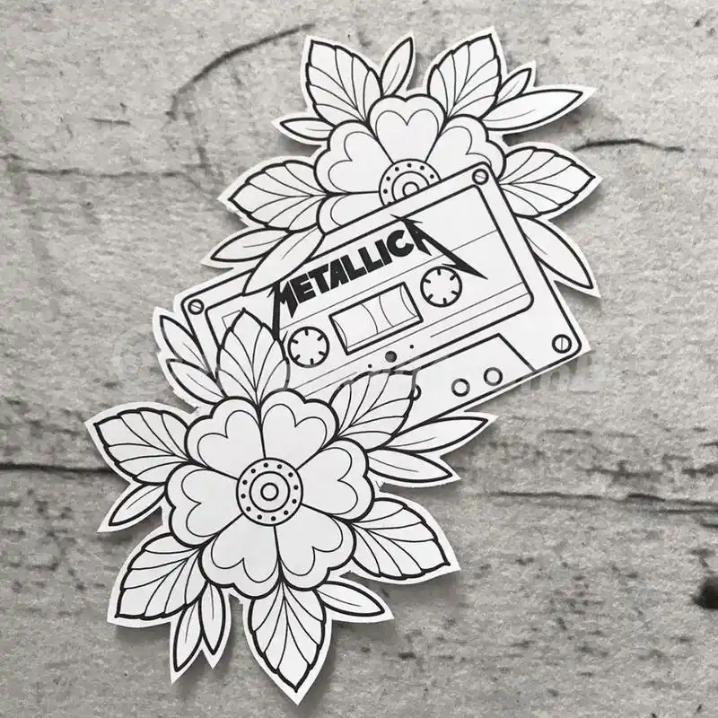 oldschool手稿线条丨欧美传统纹身 96欧美传统纹身线条手稿,拼接