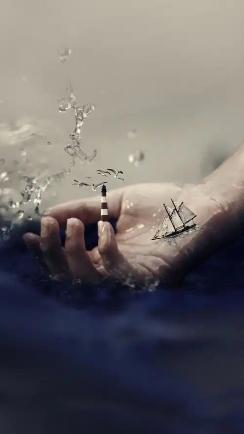 手绘3d海洋,锁屏图片,高清手机壁纸,风景-回车桌面