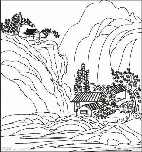古代简笔画风景绘画