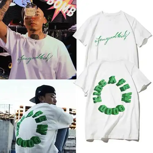 fff马思唯联名afgk印花短袖男女a few good韩版潮牌宽松t恤-阿里巴巴