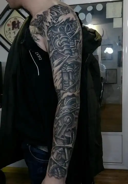 花臂,_纹身图案手稿图片_亮子的纹身作品集