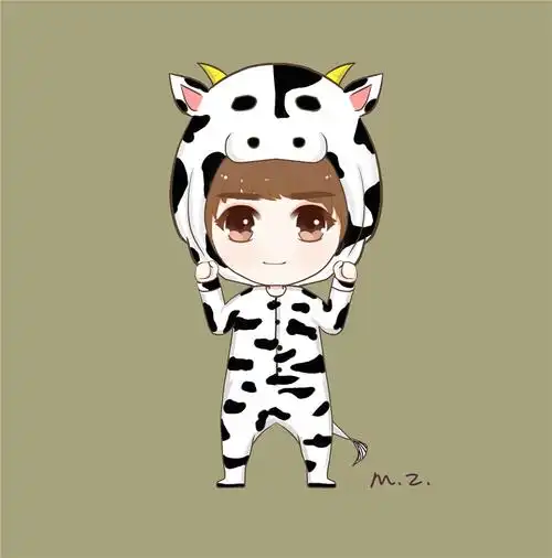 swin蔡徐坤 q版卡通 手绘人物 二次元