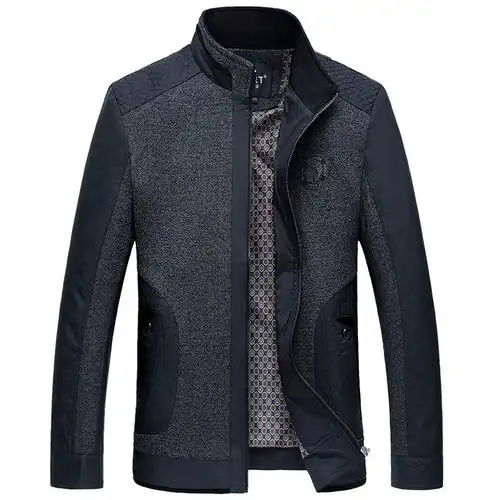 中老年夹克衫春季男士外套春秋立领休闲爸爸装中年男装春装新款薄