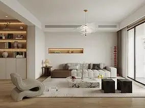 中铁西城130平三居现代原木风格装修效果图