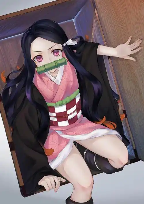 祢豆子|九十九的鬼灭之刃插画图片