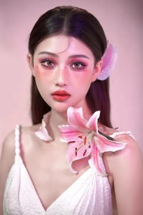 高级质感鲜花妆容,创意妆容,武汉学化妆