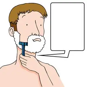 刮胡子的人照片